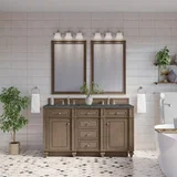 Bristol 60" Double Vanity, Whitewashed Walnut w/ 3 CM Parisien Bleu Silestone Top