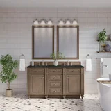 Bristol 60" Double Vanity, Whitewashed Walnut, w/ 3 CM Phantome Eclos Top