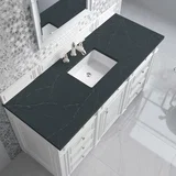 Bristol 60" Single Vanity, Bright White w/ 3 CM Charcoal Soapstone Silestone Top