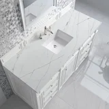 Bristol 60" Single Vanity, Bright White w/ 3 CM Ethereal Noctis Silestone Top