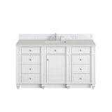 Bristol 60" Single Vanity, Bright White w/ 3 CM Lime Delight Silestone Top