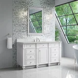 Bristol 60" Single Vanity, Bright White w/ 3 CM Lime Delight Silestone Top
