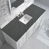 Bristol 60" Single Vanity, Bright White w/ 3 CM Parisien Bleu Silestone Top