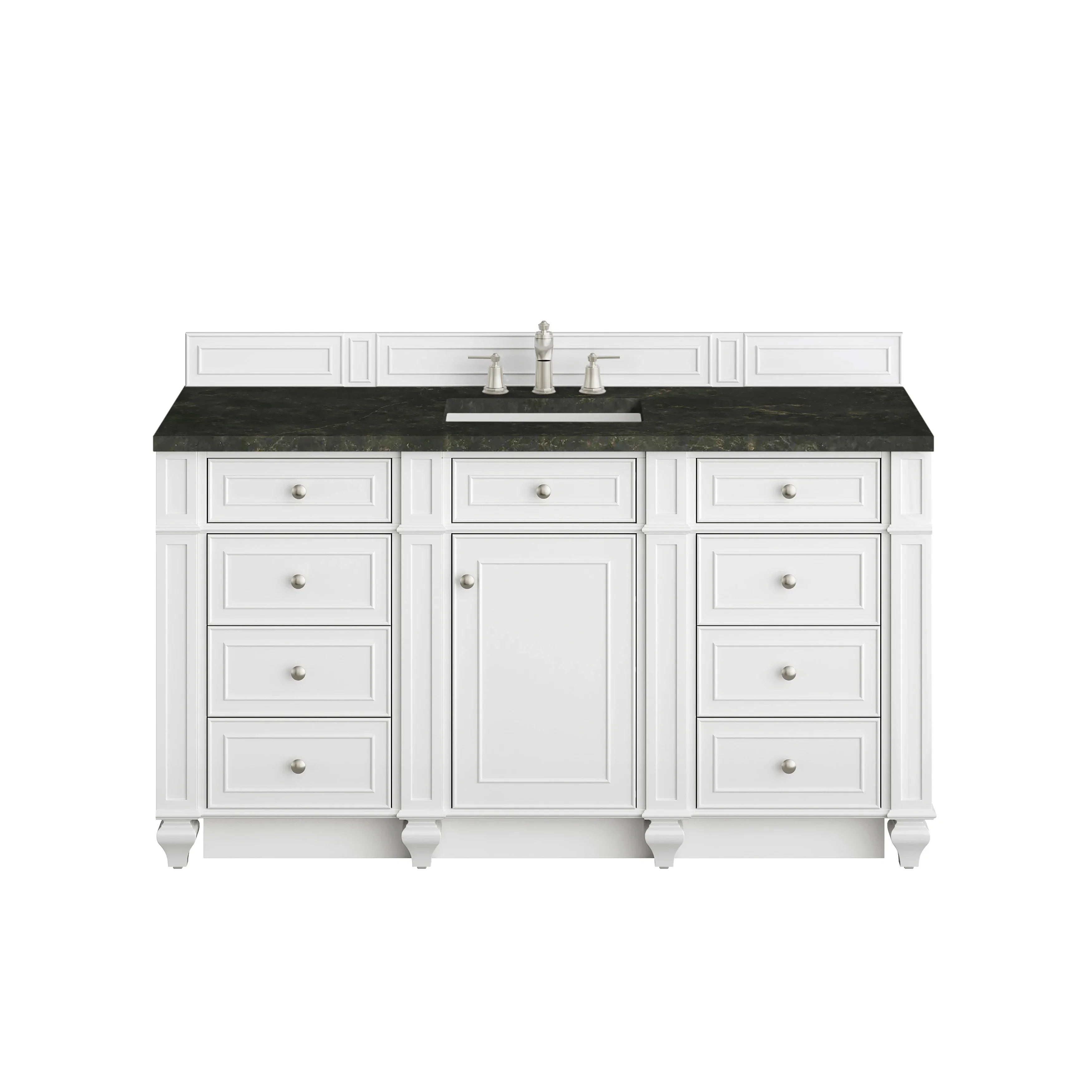 Bristol 60" Single Vanity, Bright White, w/ 3 CM Phantome Eclos Top