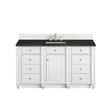 Bristol 60" Single Vanity, Bright White, w/ 3 CM Phantome Eclos Top