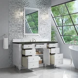 Bristol 60" Single Vanity, Bright White, w/ 3 CM Phantome Eclos Top