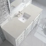 Bristol 60" Single Vanity, Bright White, w/ 3 CM Siberian Silestone Top
