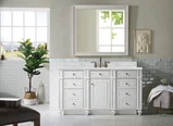 Bristol 60" Single Vanity, Bright White w/ 3 CM Ethereal Noctis Silestone Top w/FreePower Wireless Charger