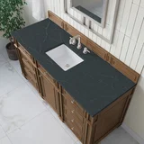 Bristol 60" Single Vanity, Saddle Brown w/ 3 CM Charcoal Soapstone Silestone Top