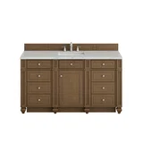 Bristol 60" Single Vanity, Saddle Brown w/ 3 CM Ethereal Noctis Silestone Top