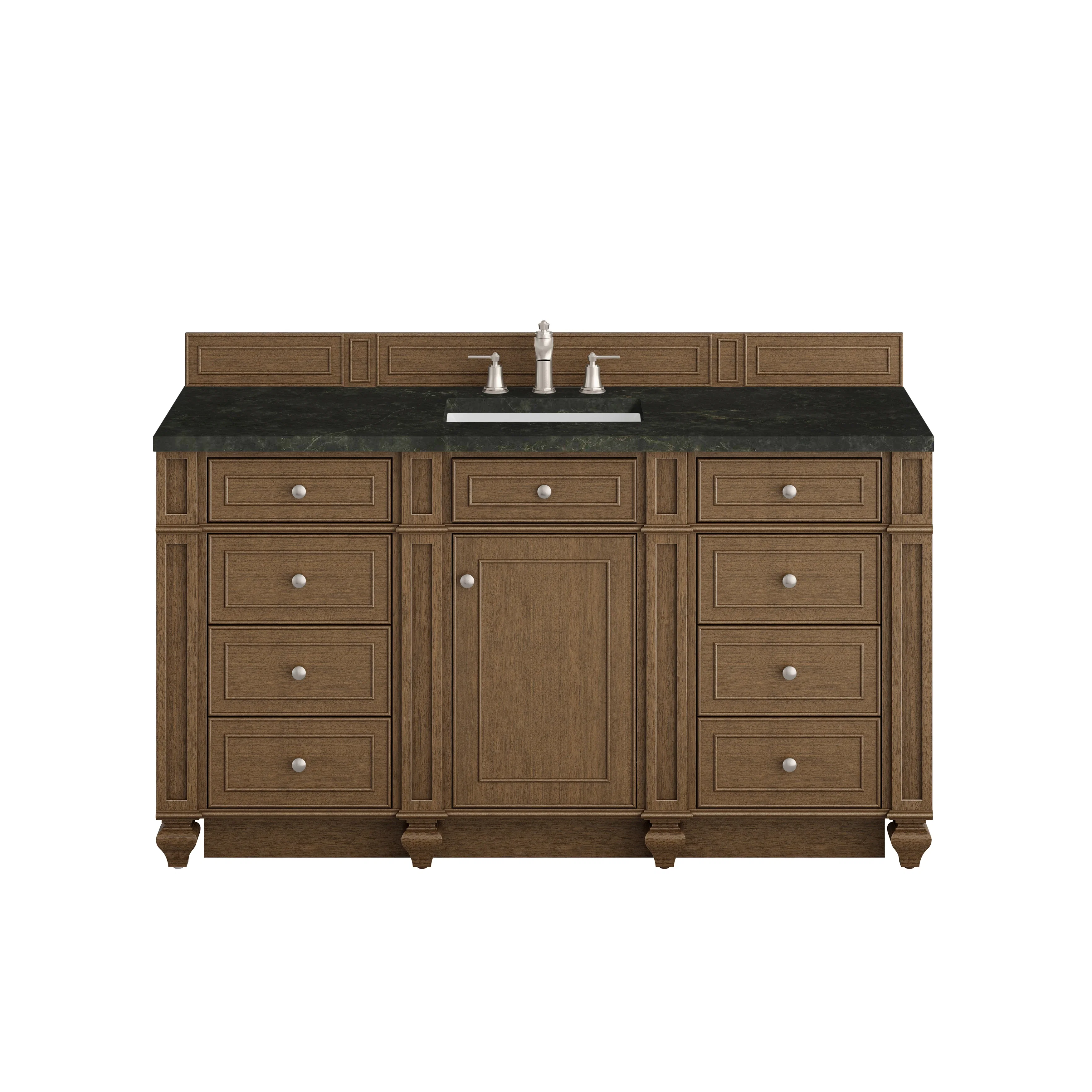 Bristol 60" Single Vanity, Saddle Brown, w/ 3 CM Phantome Eclos Top