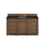 Bristol 60" Single Vanity, Saddle Brown, w/ 3 CM Phantome Eclos Top