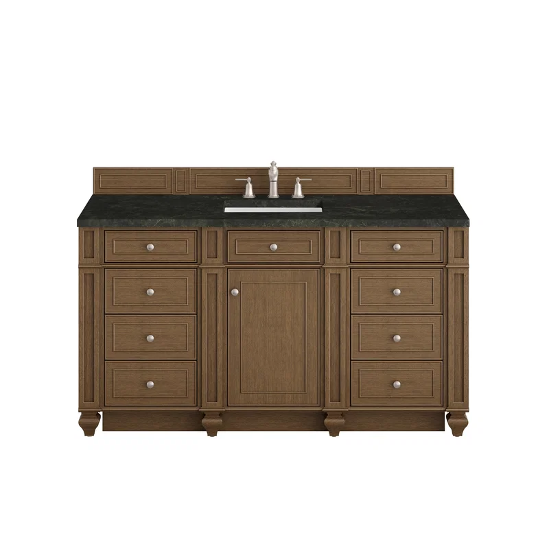 Bristol 60" Single Vanity, Saddle Brown, w/ 3 CM Phantome Eclos Top