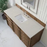 Bristol 60" Single Vanity, Saddle Brown, w/ 3 CM Siberian Silestone Top