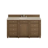 Bristol 60" Single Vanity, Saddle Brown, w/ 3 CM Tajnar Eclos Top