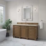 Bristol 60" Single Vanity, Saddle Brown, w/ 3 CM Tajnar Eclos Top