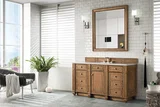 Bristol 60" Single Vanity, Saddle Brown w/ 3 CM White Zeus Silestone Top