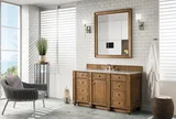 Bristol 60" Single Vanity, Saddle Brown w/ 3 CM Eternal Jasmine Pearl Silestone Top w/FreePower Wireless Charger