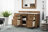 Bristol 60" Single Vanity, Saddle Brown w/ 3 CM Ethereal Noctis Silestone Top w/FreePower Wireless Charger