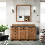 Bristol 60" Single Vanity, Saddle Brown w/ 3 CM Parisien Bleu Silestone Top w/FreePower Wireless Charger