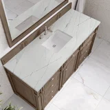 Bristol 60" Single Vanity, Whitewashed Walnut w/ 3 CM Ethereal Noctis Silestone Top
