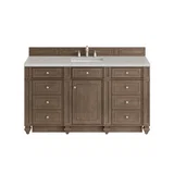 Bristol 60" Single Vanity, Whitewashed Walnut w/ 3 CM Lime Delight Silestone Top