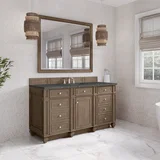Bristol 60" Single Vanity, Whitewashed Walnut w/ 3 CM Parisien Bleu Silestone Top