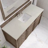 Bristol 60" Single Vanity Whitewashed Walnut, w/ 3 CM Siberian Silestone Top