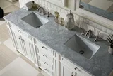 Bristol 72" Double Vanity, Bright White w/ 3 CM Carrara Marble Top