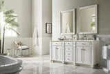 Bristol 72" Double Vanity, Bright White w/ 3 CM Eternal Marfil Silestone Top