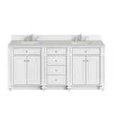 Bristol 72" Double Vanity, Bright White w/ 3 CM Lime Delight Silestone Top