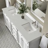 Bristol 72" Double Vanity, Bright White w/ 3 CM Lime Delight Silestone Top