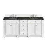 Bristol 72" Double Vanity, Bright White, w/ 3 CM Phantome Eclos Top