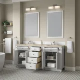 Bristol 72" Double Vanity, Bright White, w/ 3 CM Tajnar Eclos Top