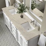 Bristol 72" Double Vanity, Bright White, w/ 3 CM Tajnar Eclos Top