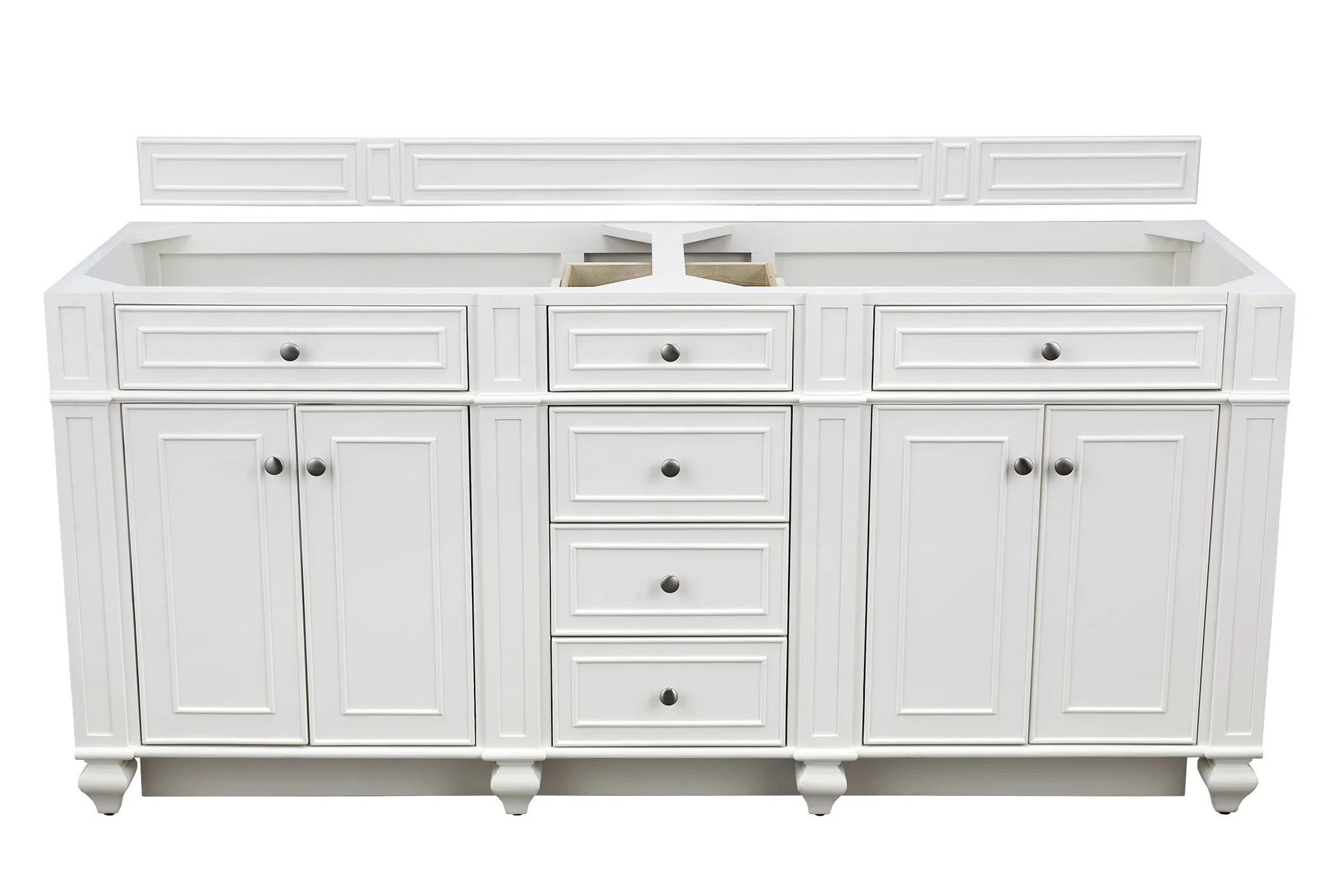 Bristol 72" Double Vanity Cabinet, Bright White