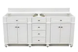 Bristol 72" Double Vanity Cabinet, Bright White