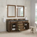 Bristol 72" Double Vanity, Saddle Brown w/ 3 CM Parisien Bleu Silestone Top