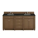 Bristol 72" Double Vanity, Saddle Brown, w/ 3 CM Phantome Eclos Top