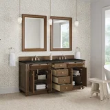 Bristol 72" Double Vanity, Saddle Brown, w/ 3 CM Phantome Eclos Top