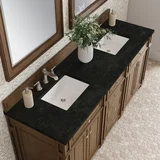 Bristol 72" Double Vanity, Saddle Brown, w/ 3 CM Phantome Eclos Top
