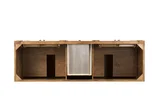 Bristol 72" Double Vanity, Saddle Brown, w/ 3 CM Siberian Silestone Top