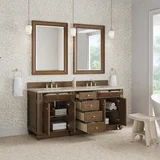 Bristol 72" Double Vanity, Saddle Brown, w/ 3 CM Tajnar Eclos Top