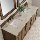 Bristol 72" Double Vanity, Saddle Brown, w/ 3 CM Tajnar Eclos Top