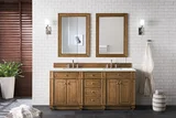 Bristol 72" Double Vanity, Saddle Brown w/ 3 CM Ethereal Noctis Silestone Top w/FreePower Wireless Charger