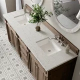 Bristol 72" Double Vanity, Whitewashed Walnut w/ 3 CM Eternal Jasmine Pearl Silestone Top