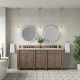Bristol 72" Double Vanity, Whitewashed Walnut w/ 3 CM Ethereal Noctis Silestone Top