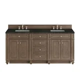 Bristol 72" Double Vanity, Whitewashed Walnut, w/ 3 CM Phantome Eclos Top