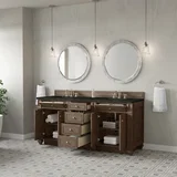 Bristol 72" Double Vanity, Whitewashed Walnut, w/ 3 CM Phantome Eclos Top