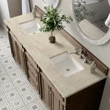 Bristol 72" Double Vanity, Whitewashed Walnut, w/ 3 CM Tajnar Eclos Top
